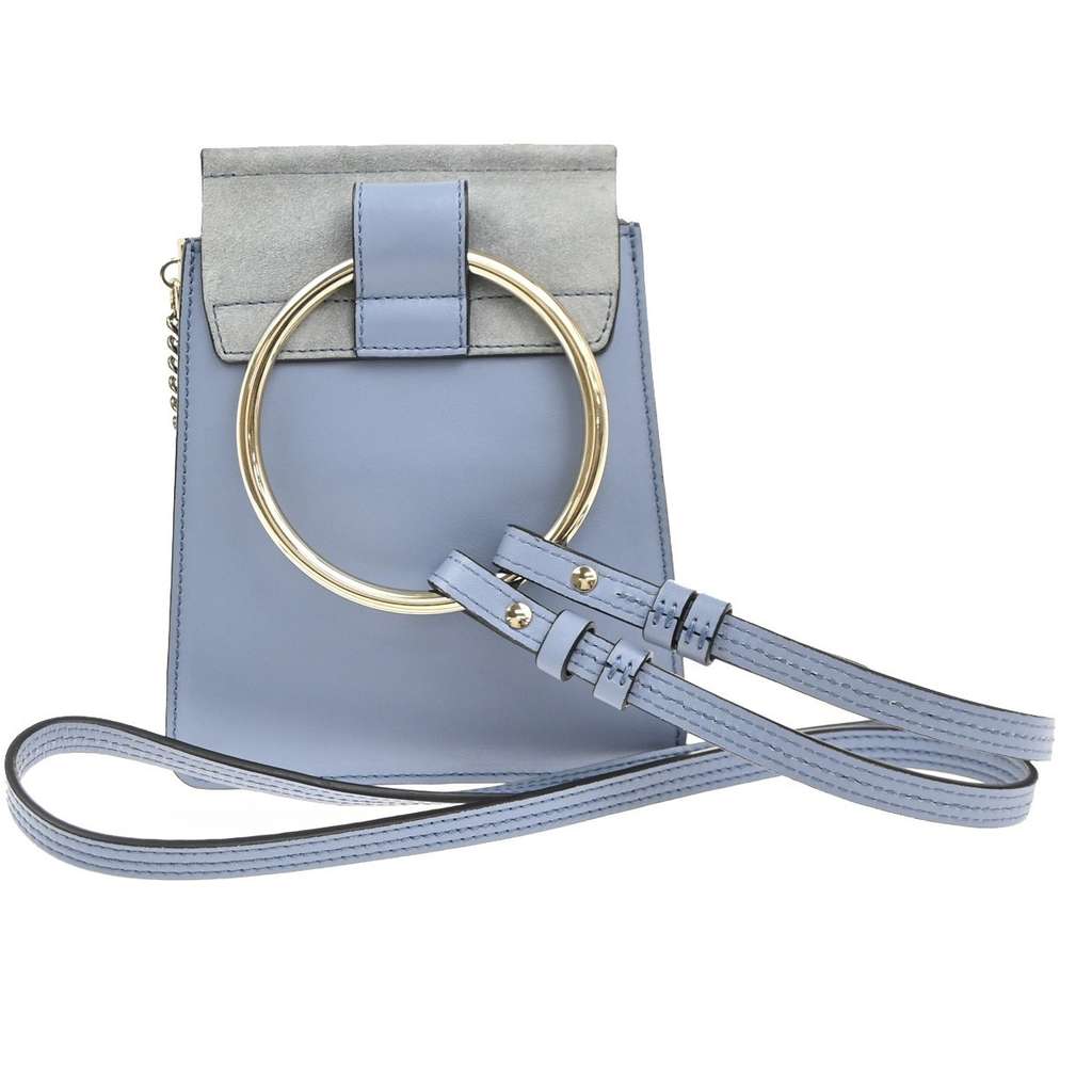 Chloe Faye Bracelet Crossbody Bag Blue Leather Good condition - Back View
