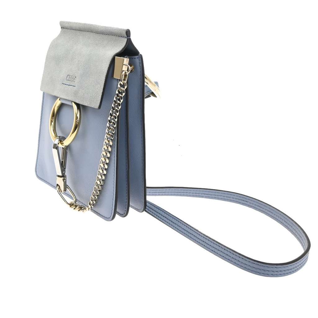 Chloe Faye Bracelet Crossbody Bag Blue Leather Good condition - Inside View