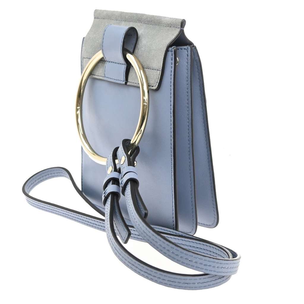 Chloe Faye Bracelet Crossbody Bag Blue Leather Good condition - Model View