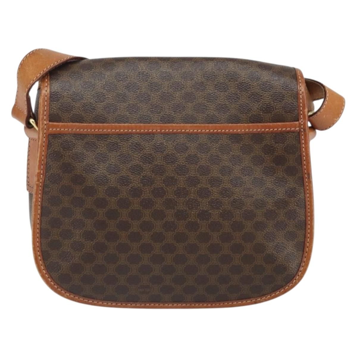 Celine Vintage Macadam Shoulder Bag Brown Canvas Good condition - Back View