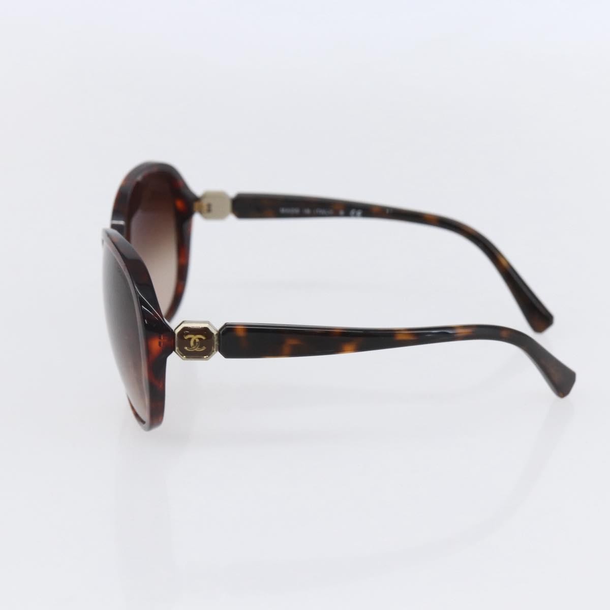 Chanel CHANEL Logo Sunglasses Eye Wear Brown Plastic Good condition - Model View