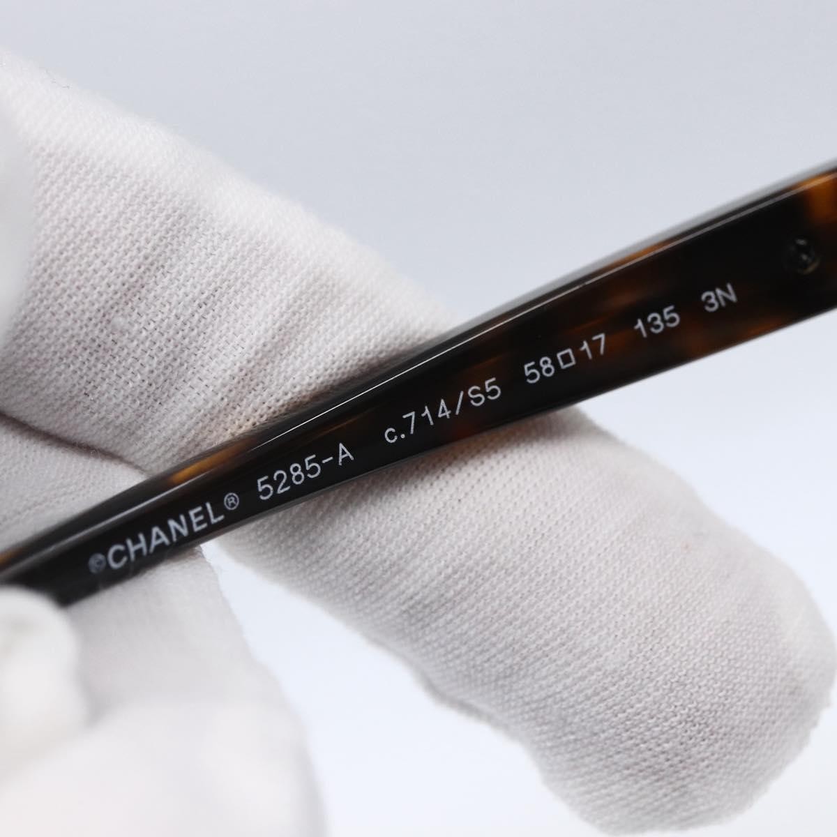 Chanel CHANEL Logo Sunglasses Eye Wear Brown Plastic Good condition - Box View