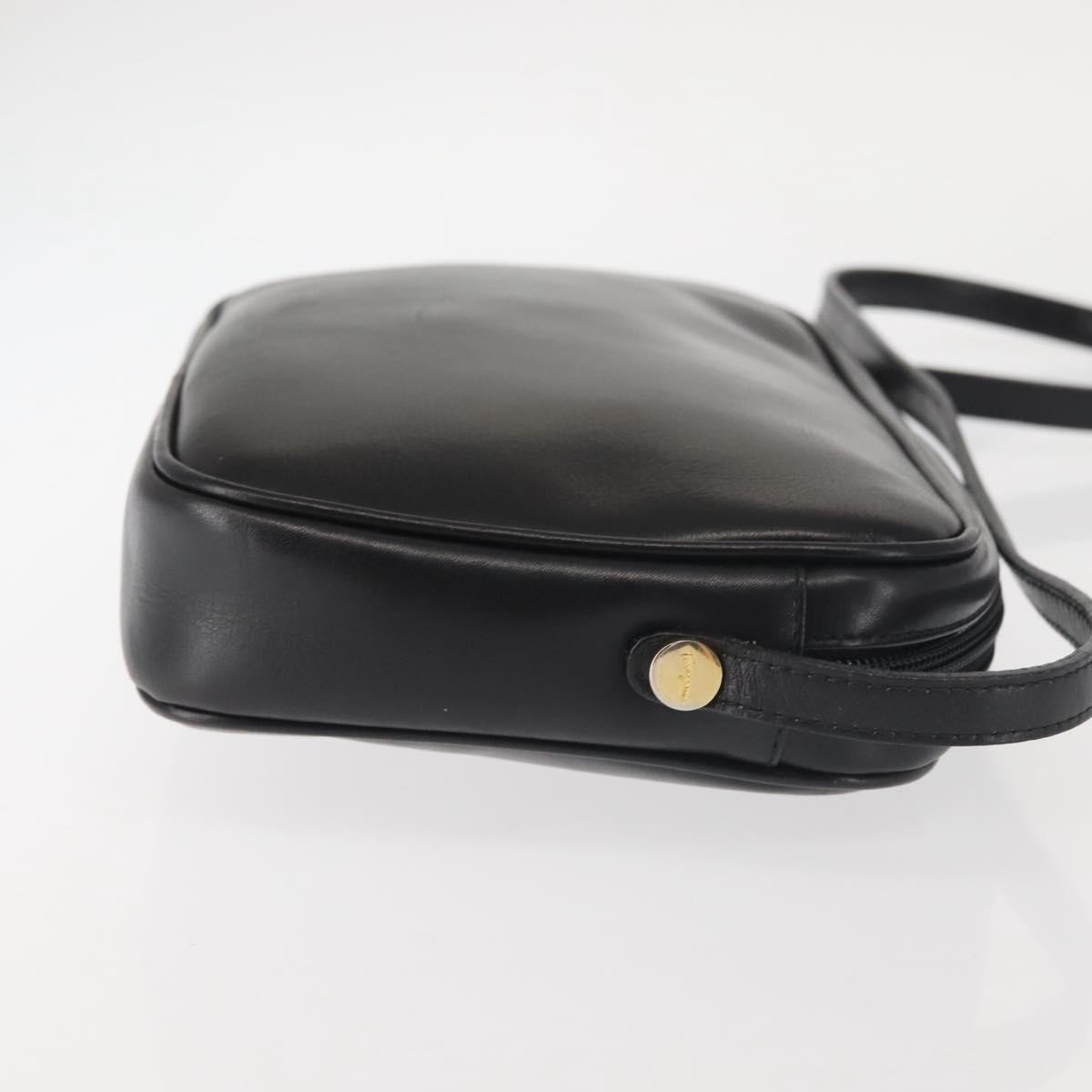 Salvatore Ferragamo Vala Shoulder Bag Black Leather Good condition - Inside View