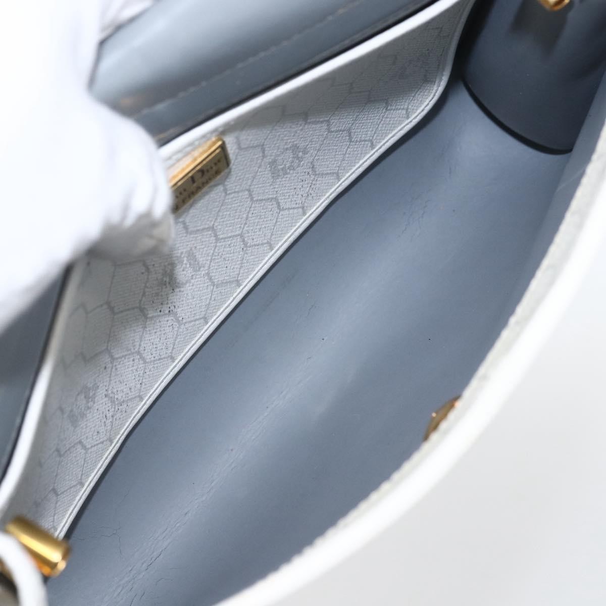 Christian Dior Vintage Honeycomb Shoulder Bag White Canvas Good condition - Box View