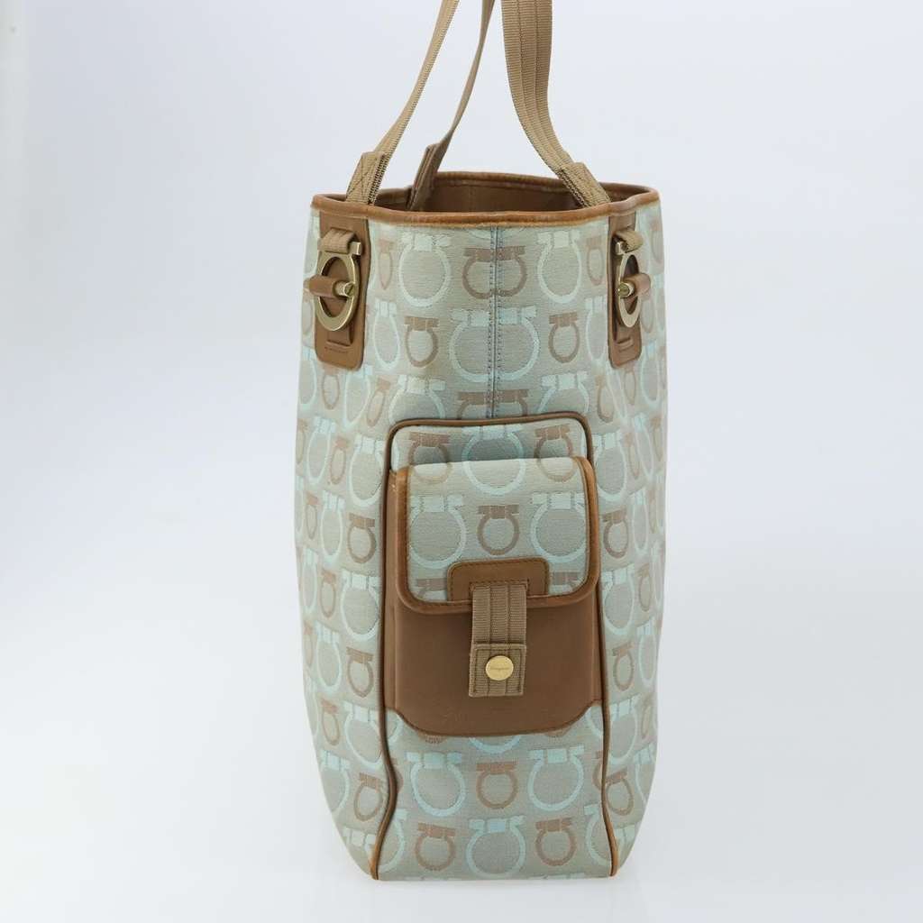 Salvatore Ferragamo Gancini Tote Blue Canvas Good condition - Inside View