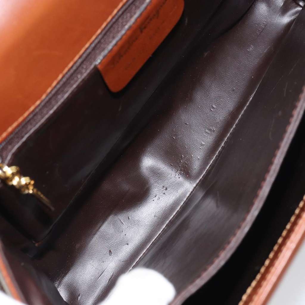 Salvatore Ferragamo Vintage Handbag Brown Leather Good condition - Box View