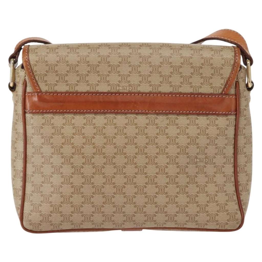 Celine Vintage Macadam Shoulder Bag Beige Canvas Good condition - Back View