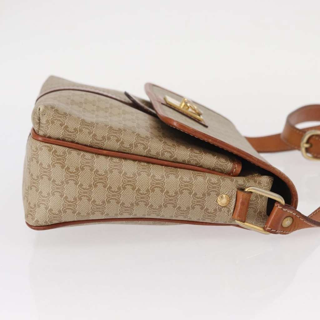 Celine Vintage Macadam Shoulder Bag Beige Canvas Good condition - Inside View
