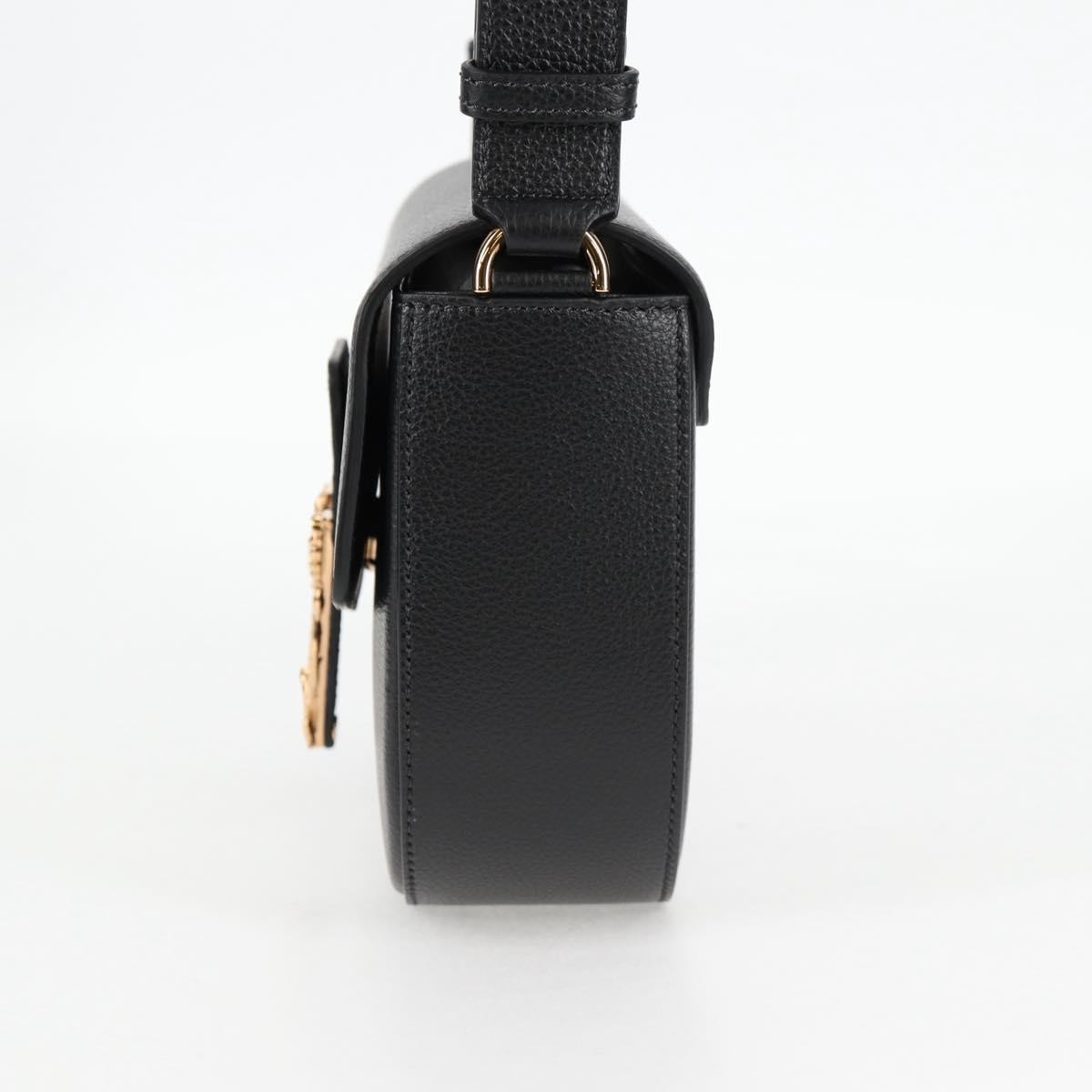 Versace Virtus Flap Messenger Bag Black Leather Very good condition - Inside View