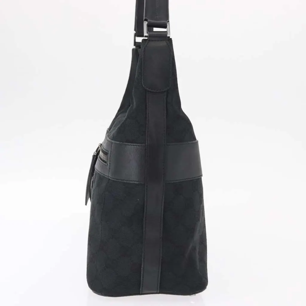 Gucci Vintage Shoulder Bag Black Canvas Good - Inside View