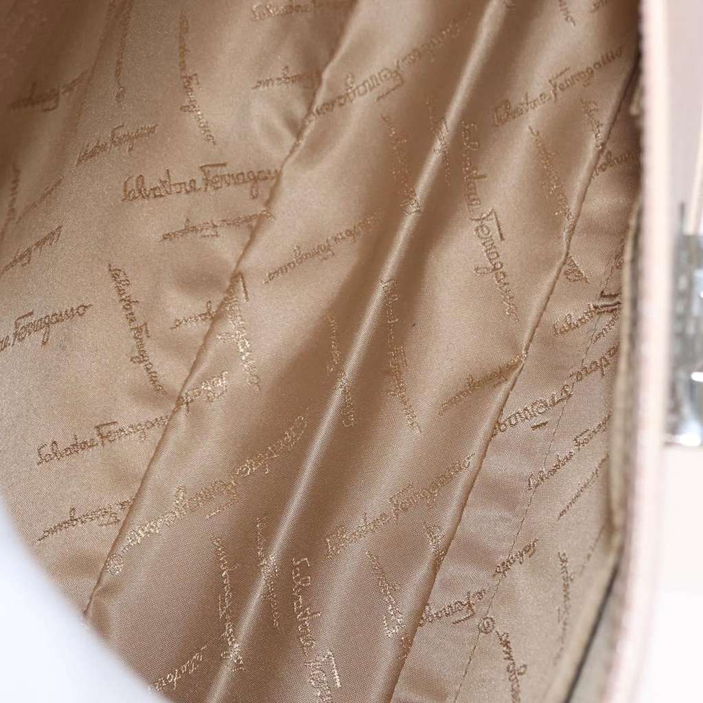 Salvatore Ferragamo Gancini Shoulder Bag Pink Leather Good condition - Box View