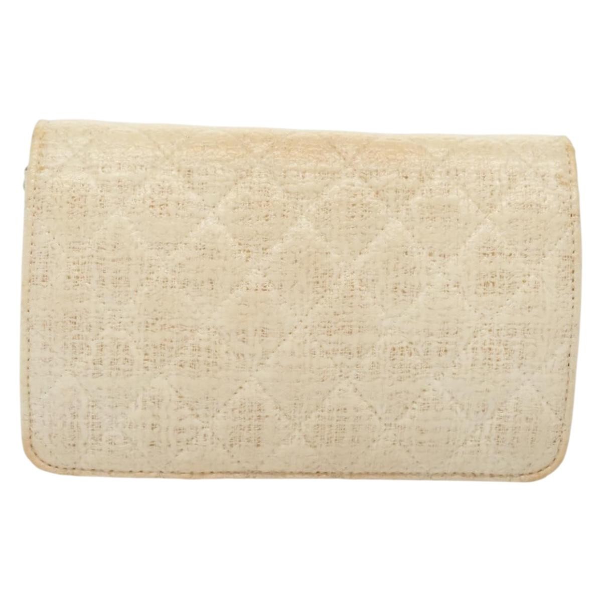 Chanel Wallet on Chain White Tweed Good condition - Back View