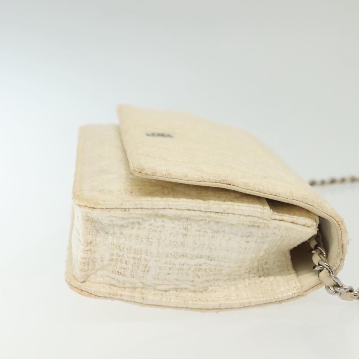 Chanel Wallet on Chain White Tweed Good condition - Inside View