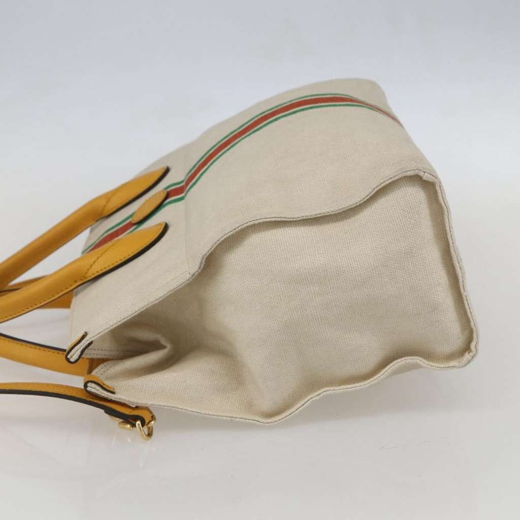 Gucci Foldable Web Tote Beige Canvas Fair condition - Inside View