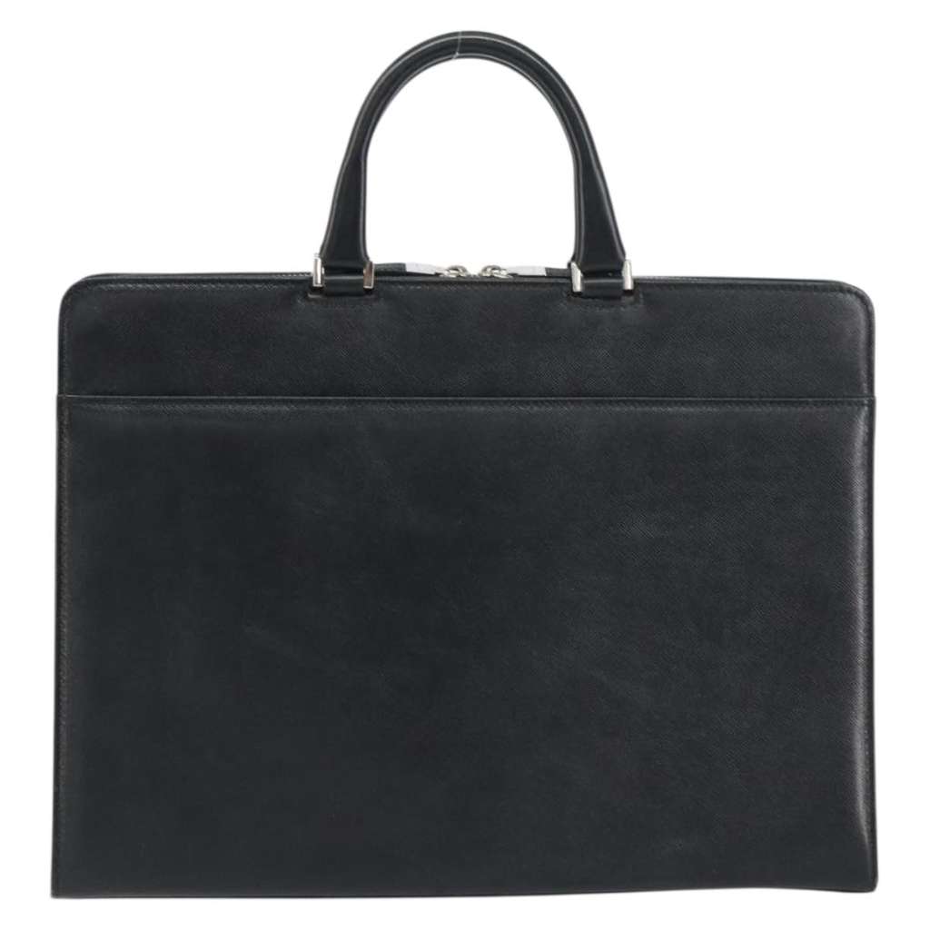 Burberry Vintage Briefcase Black Leather Fair condition - Back View