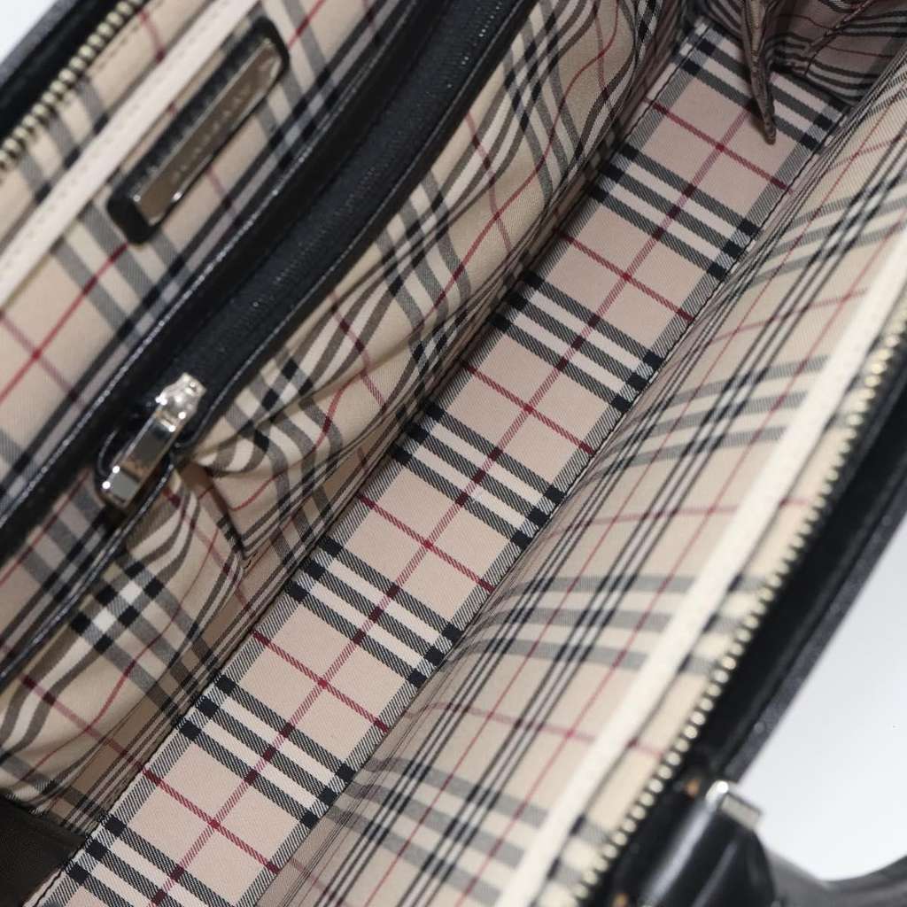 Burberry Vintage Briefcase Black Leather Fair condition - Box View