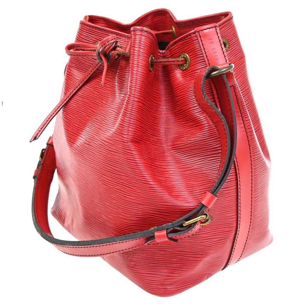 Louis Vuitton Petit Noe Handbag Red Leather Good condition - Inside View