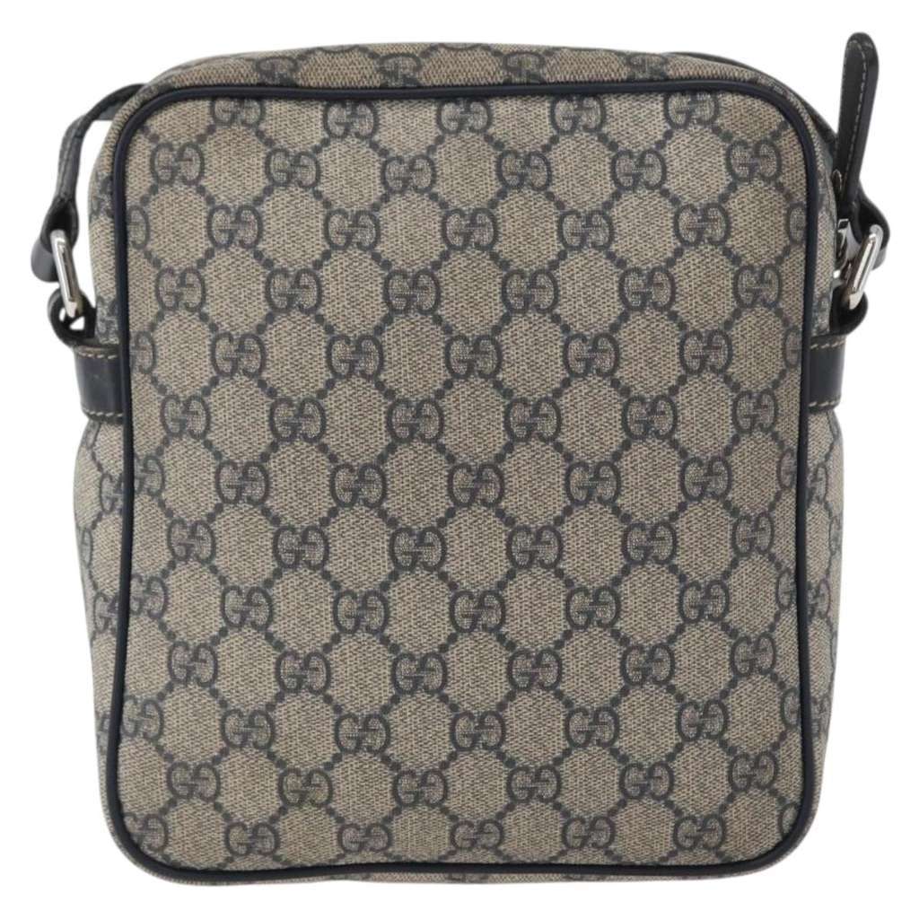 Gucci Front Zip Messenger Navy Canvas Good condition - Back View