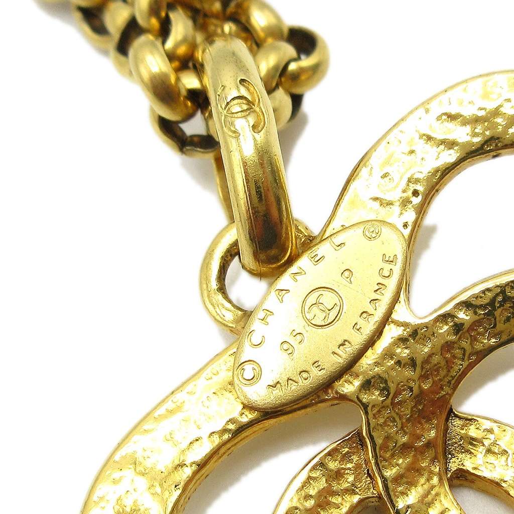 Chanel CC Heart Pendant Necklace Gold Good condition - Inside View