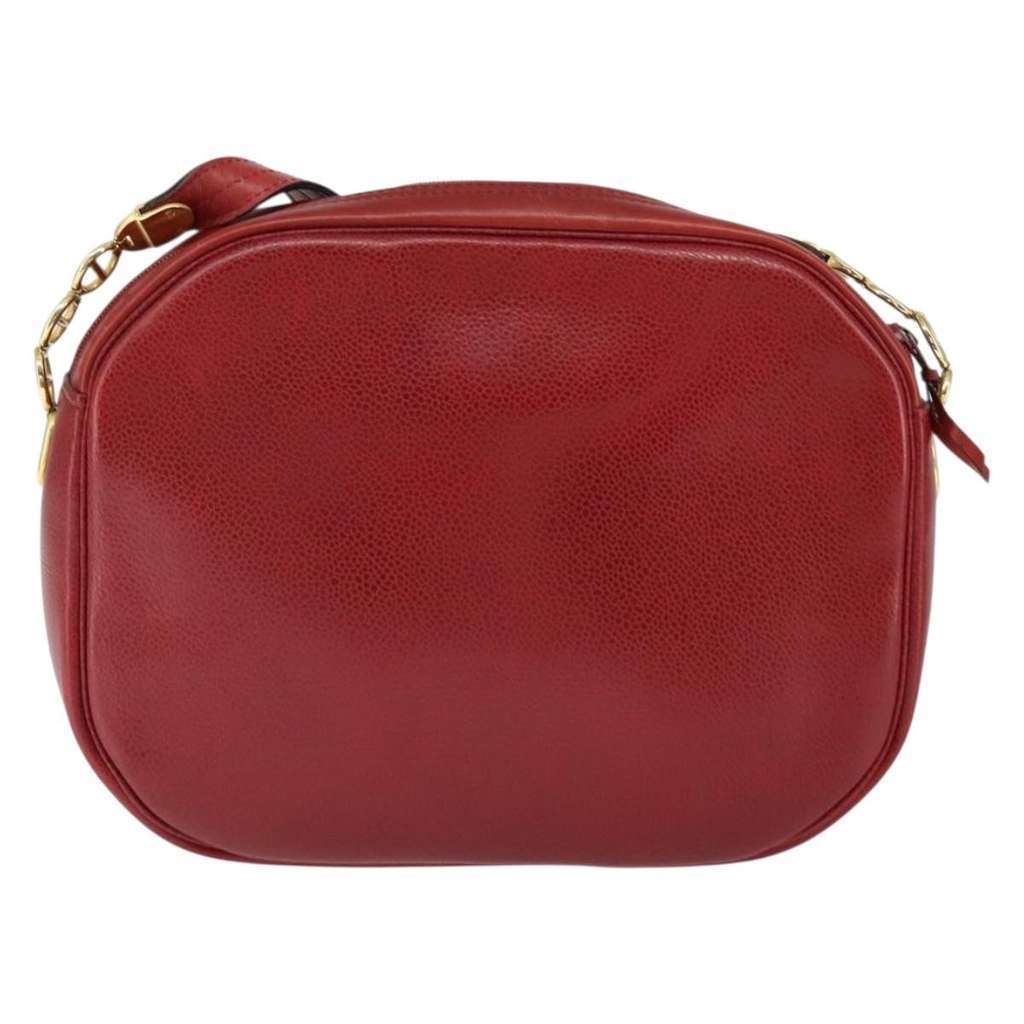 Christian Dior Vintage Shoulder Bag Red Leather Good condition - Back View