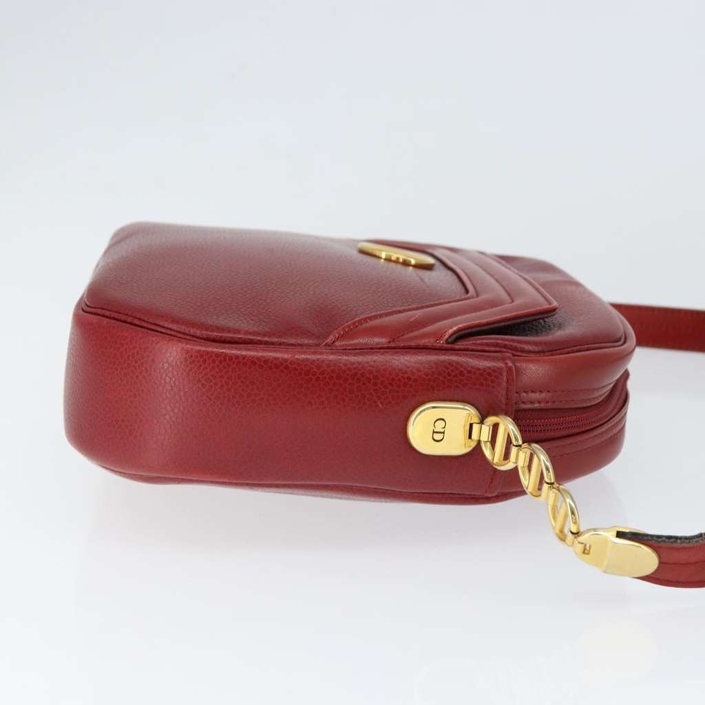Christian Dior Vintage Shoulder Bag Red Leather Good condition - Inside View