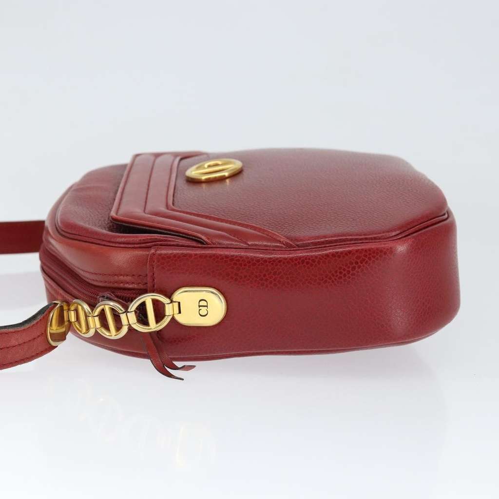 Christian Dior Vintage Shoulder Bag Red Leather Good condition - Model View