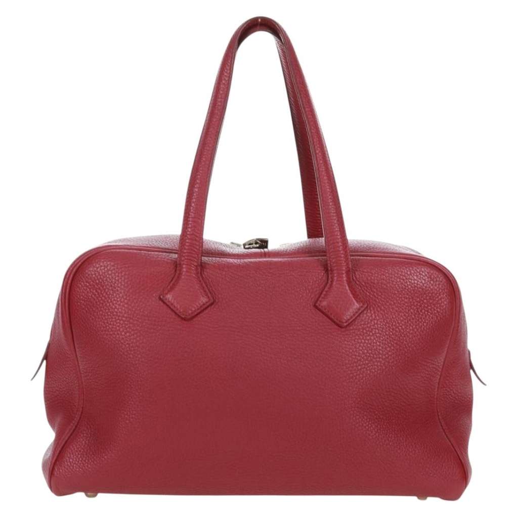 Hermès Victoria II Bag Red Leather Good condition - Back View