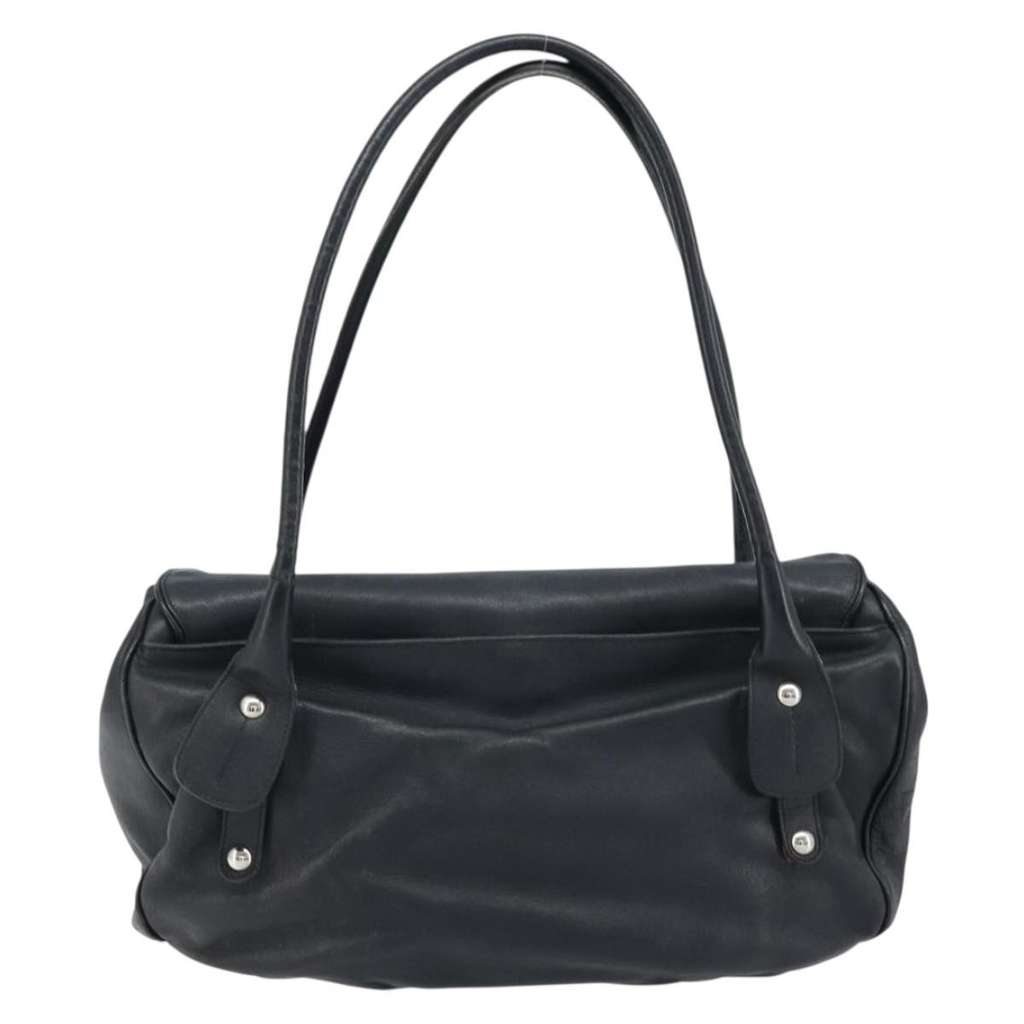Salvatore Ferragamo Gancini handbag Black Leather Good condition - Back View