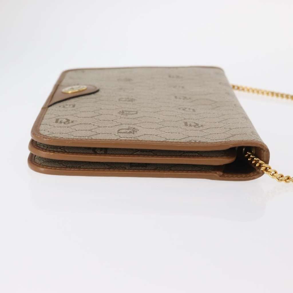 Christian Dior Vintage Honeycomb chain Beige Canvas Good condition - Inside View