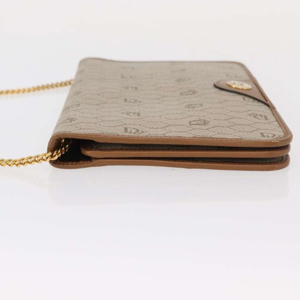 Christian Dior Vintage Honeycomb chain Beige Canvas Good condition - Model View