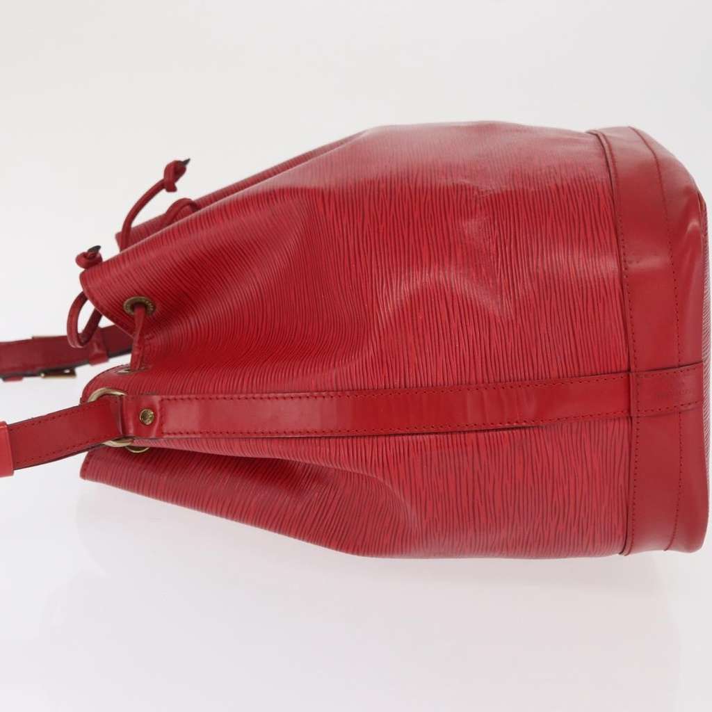 Louis Vuitton Noe Handbag Red Leather Fair condition - Model View