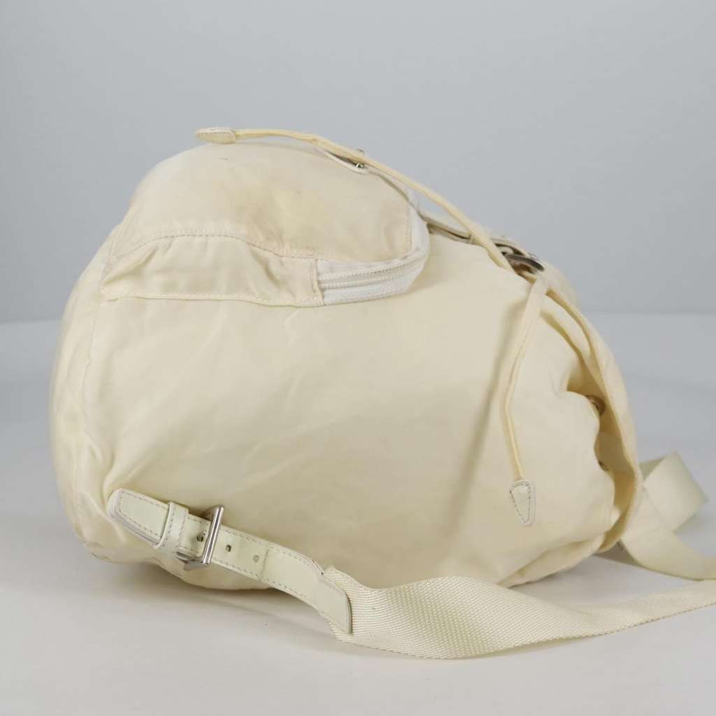Prada Front Pocket Buckle Backpack Ecru Good condition - Model View
