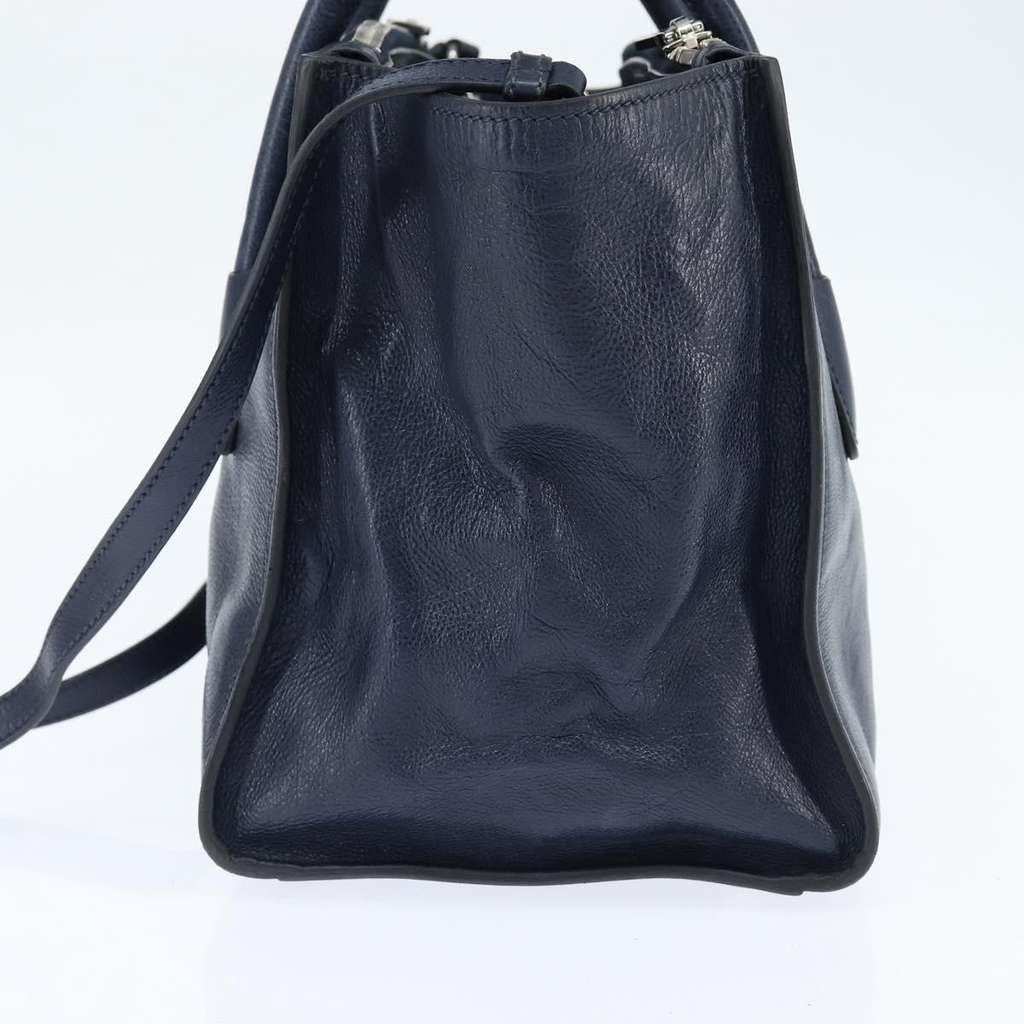 Prada Cuir Convertible Shopping Tote Navy Leather Good condition - Inside View