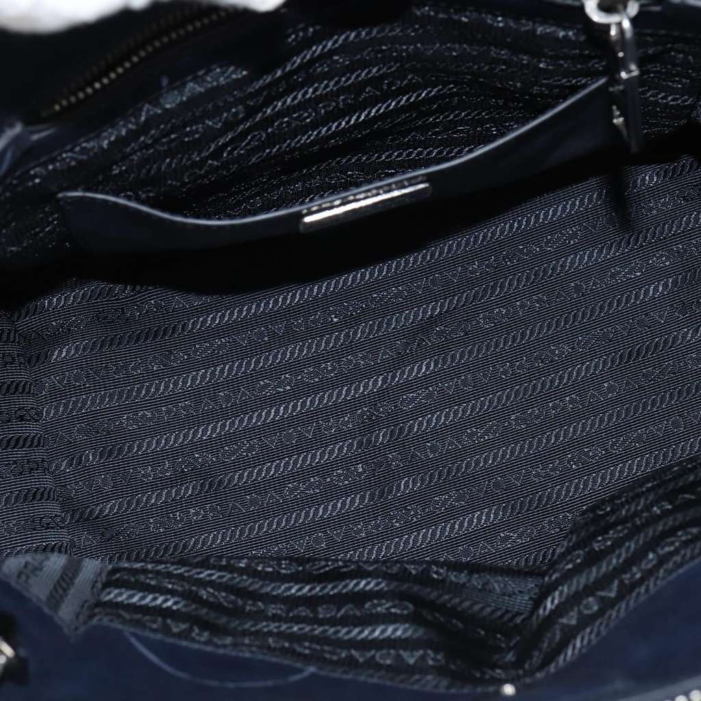 Prada Cuir Convertible Shopping Tote Navy Leather Good condition - Box View