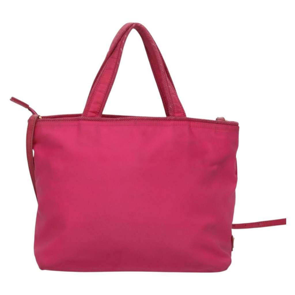 Prada Logo Bow Convertible Tote Pink Good condition - Back View