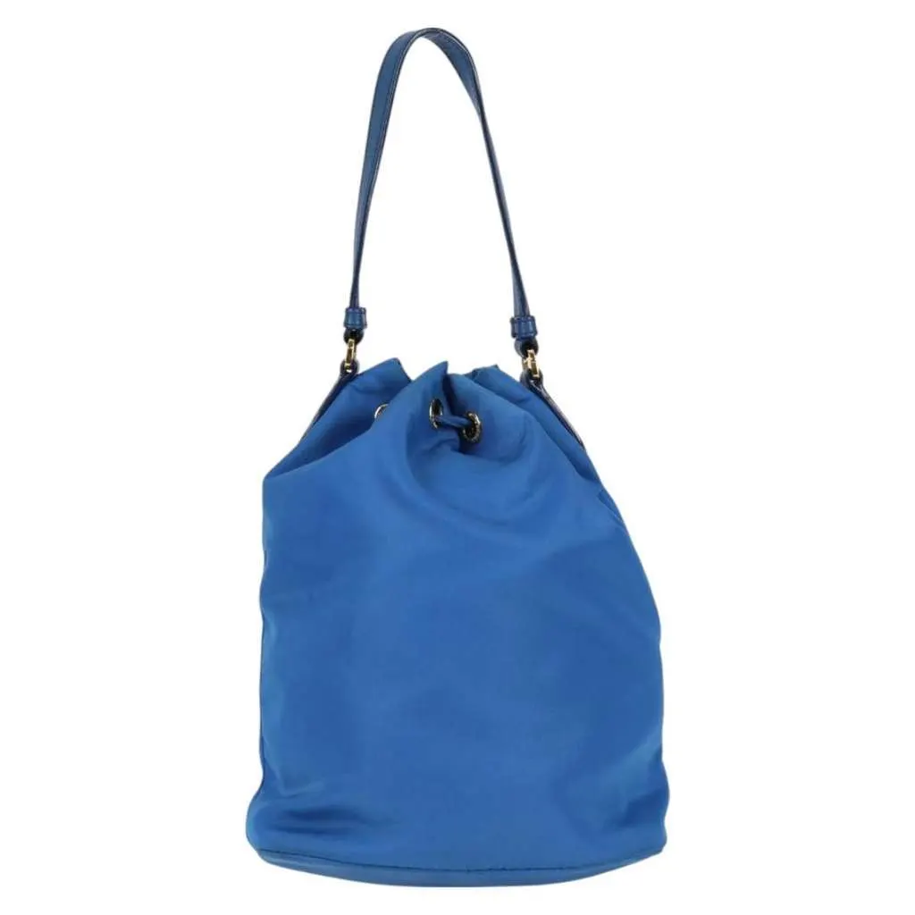Prada Drawstring Bucket Bag Blue Good - Back View