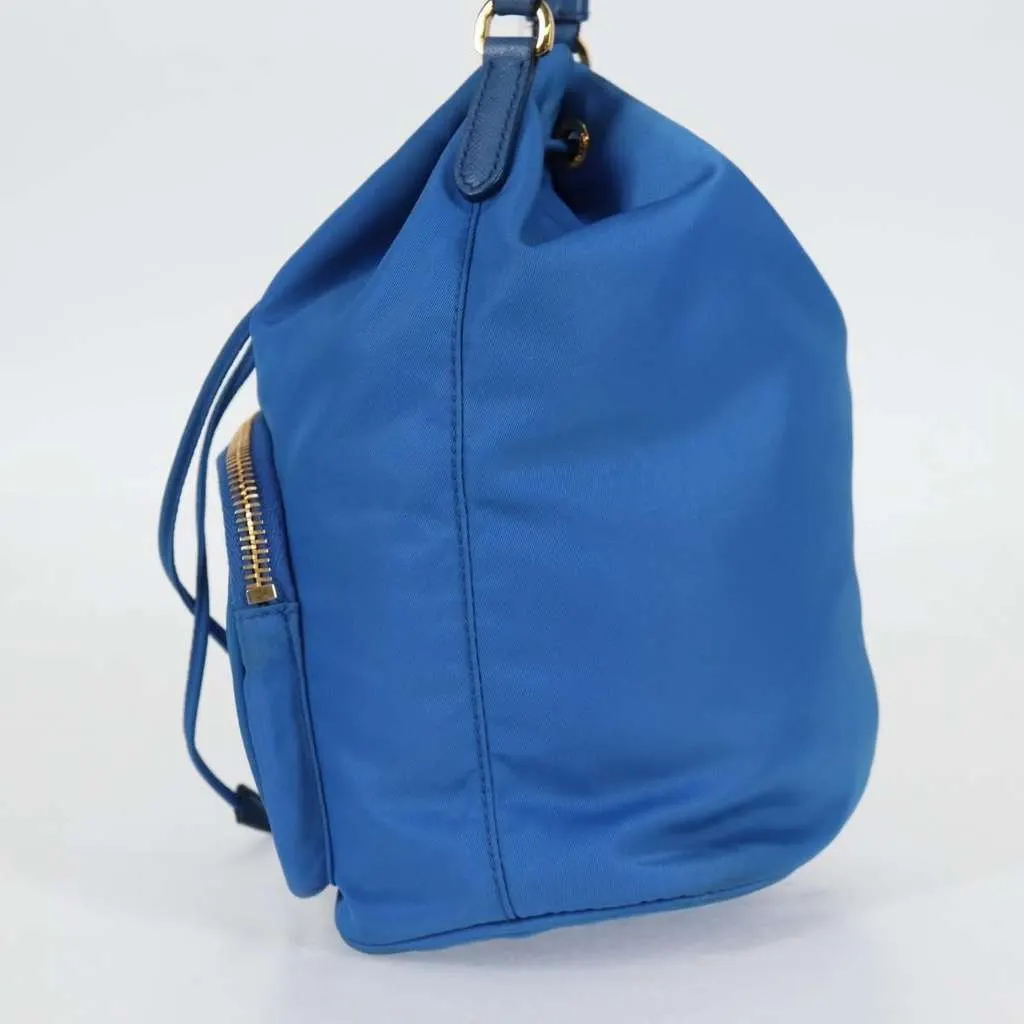 Prada Drawstring Bucket Bag Blue Good - Inside View