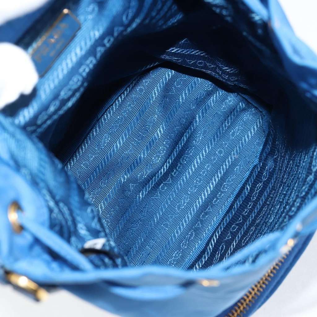 Prada Drawstring Bucket Bag Blue Good condition - Box View