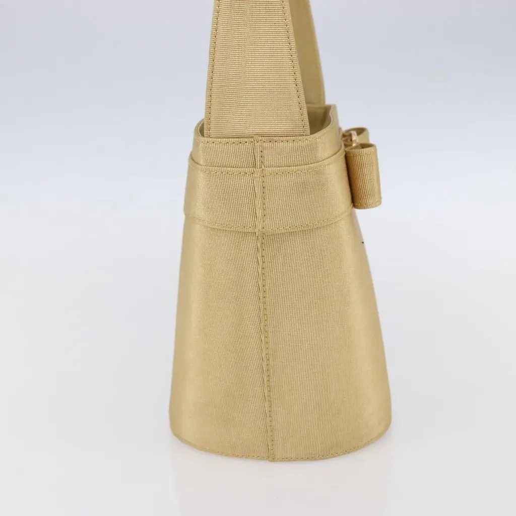Salvatore Ferragamo Vala Handbag Yellow Canvas Good - Inside View