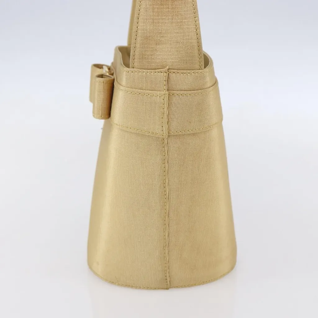 Salvatore Ferragamo Vala Handbag Yellow Canvas Good - Model View