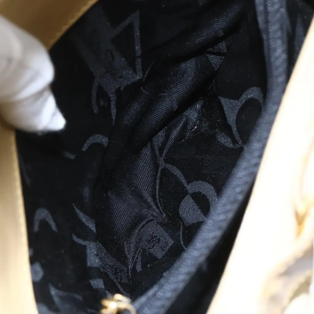Salvatore Ferragamo Vala Handbag Yellow Canvas Good - Box View