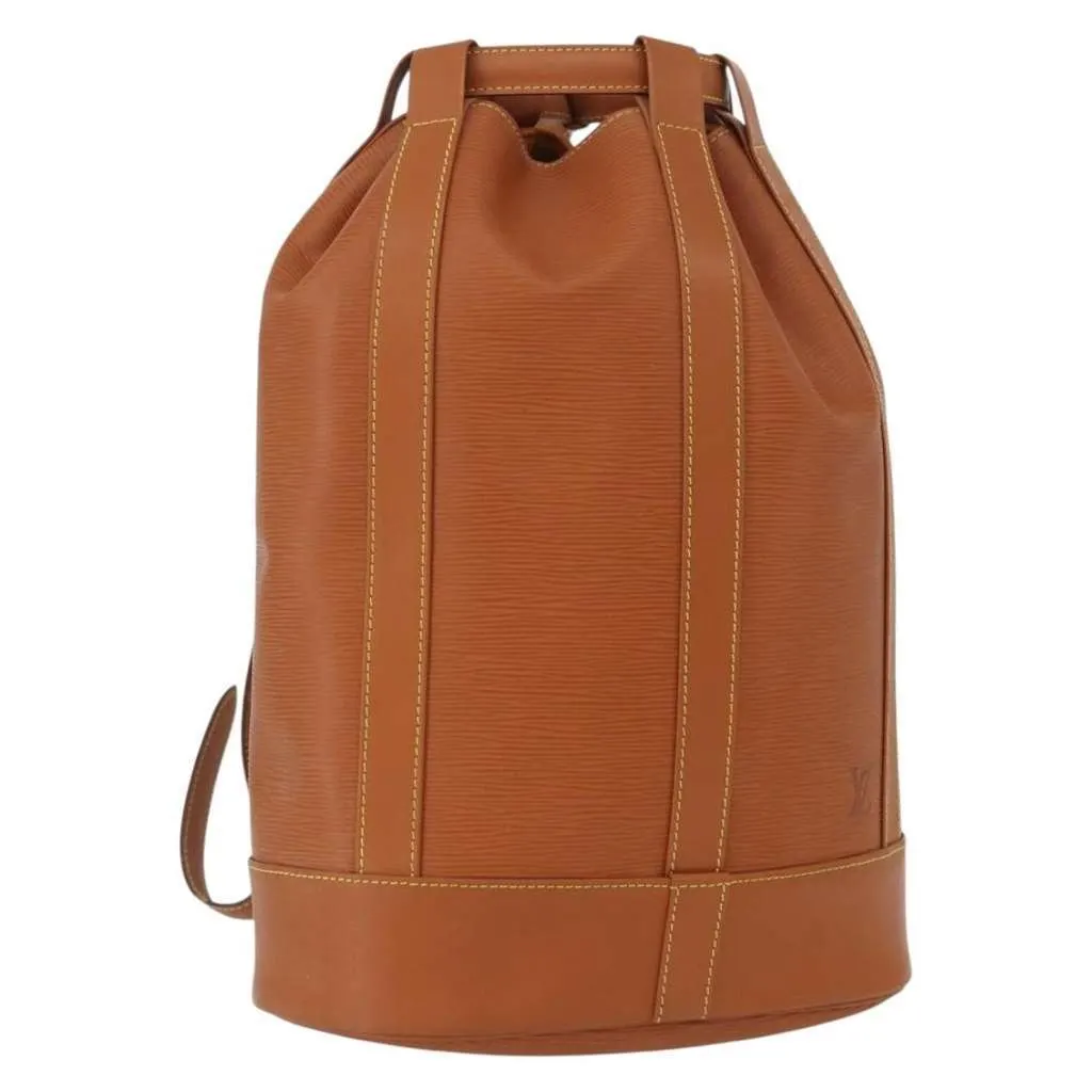 Louis Vuitton Randonnee Backpack Brown Leather Good - Front View