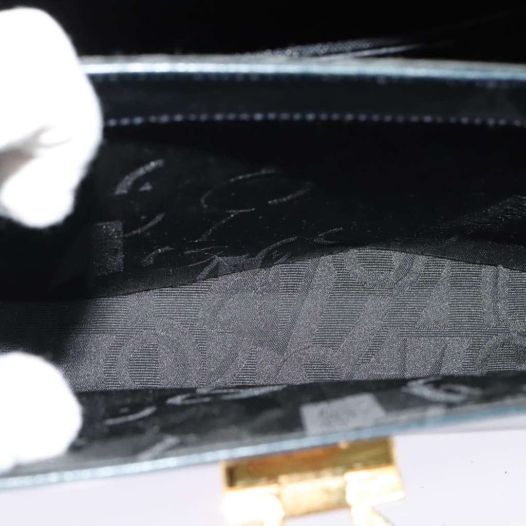 Salvatore Ferragamo Convertible Top Handle Bag Navy Leather Good condition - Box View