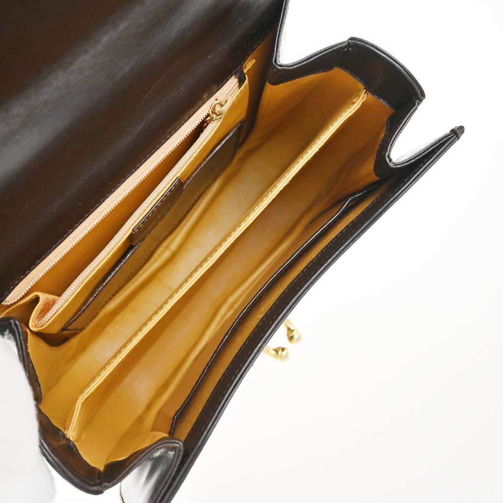 Gucci Vintage Handbag Brown Leather Good condition - Box View