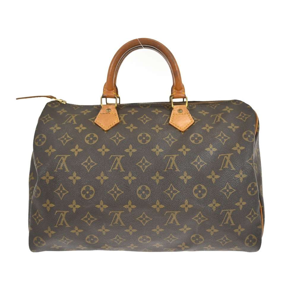 Louis Vuitton Speedy Handbag Brown Canvas Fair condition - Back View