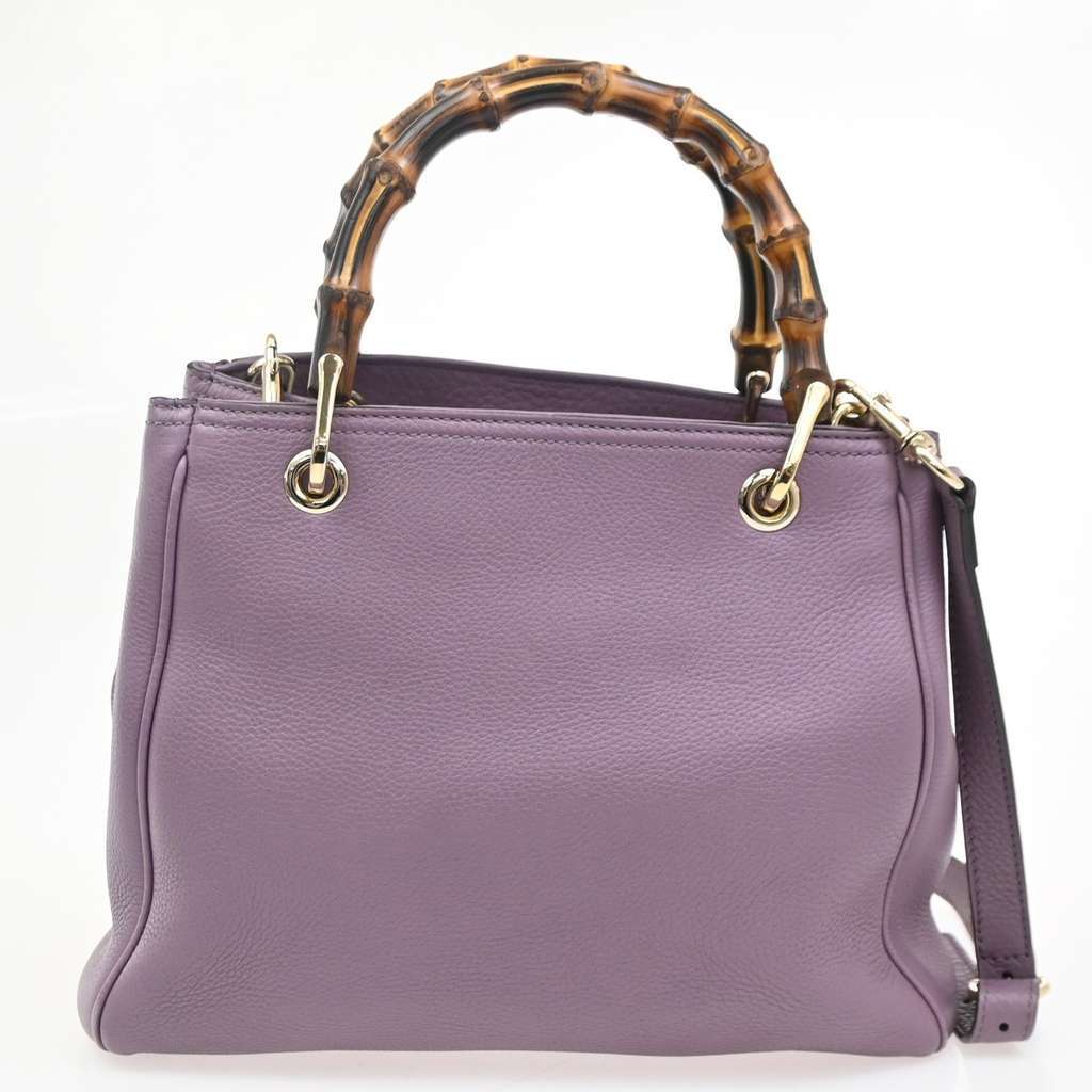 Gucci Bamboo Shopper Tote Purple Leather Good condition - Back View