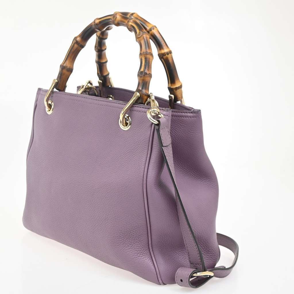 Gucci Bamboo Shopper Tote Purple Leather Good condition - Inside View
