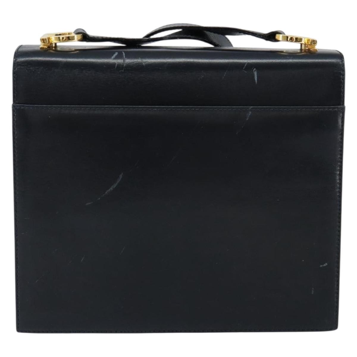 Salvatore Ferragamo Gancini Shoulder Bag Navy Leather Good condition - Back View