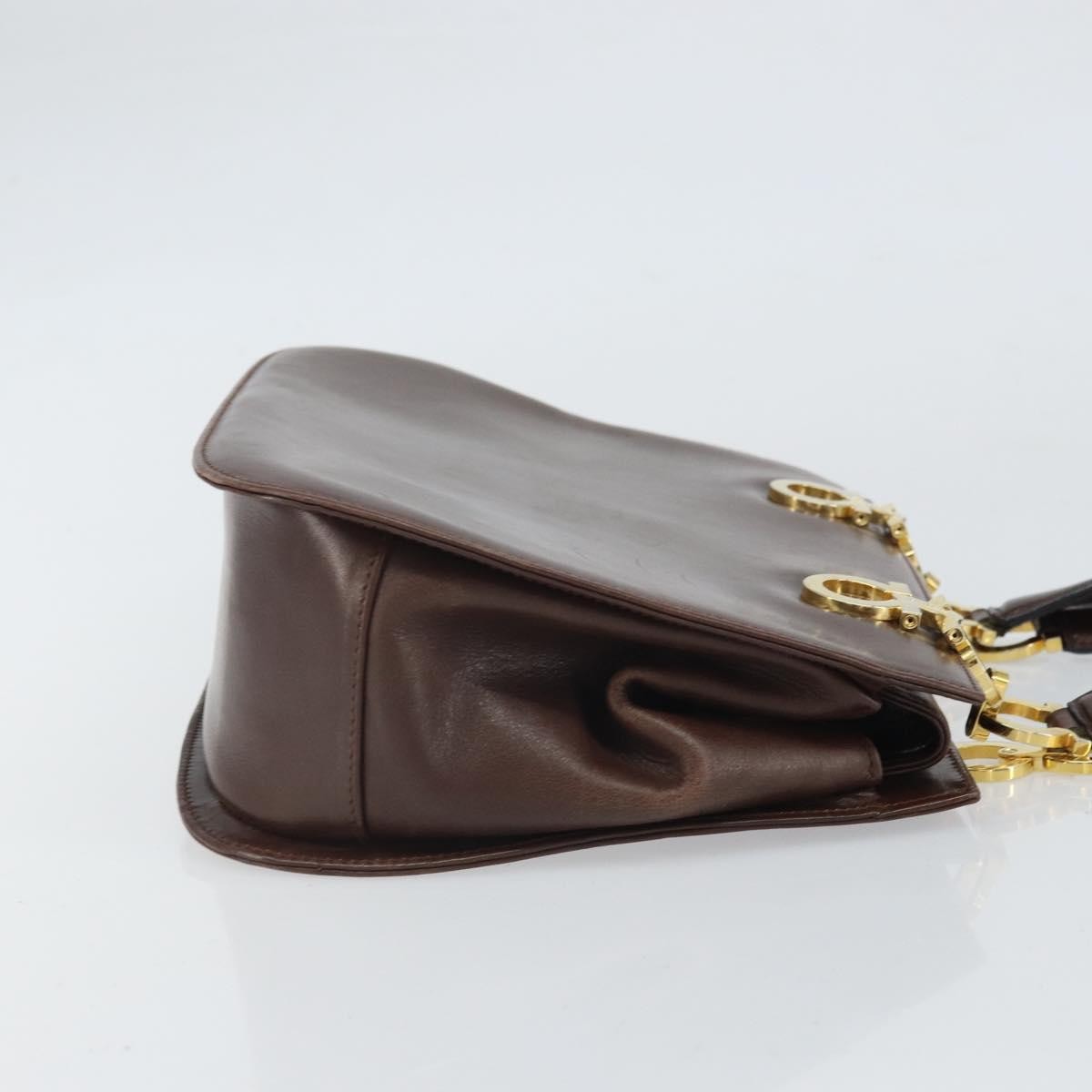 Salvatore Ferragamo Gancini handbag Brown Leather Fair condition - Inside View