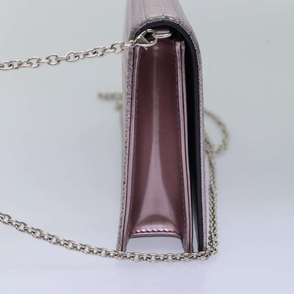 Christian Dior Lady Dior Croisiere Chain Wallet Pink Leather Good condition - Inside View